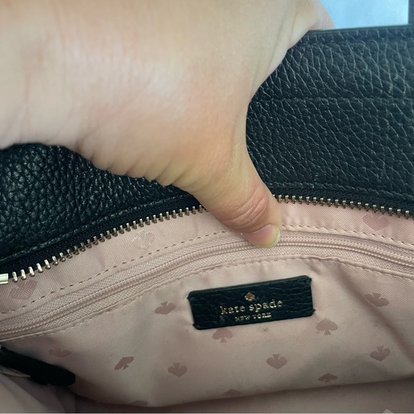 Kate Spade Rowe Small Zip Satchel Purse Crossbody Bag Pebbled Leather Classic - Picture 9 of 14